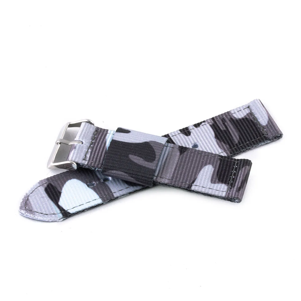 Bracelet de montre 2 brins - Nylon / tissu Camo (marron, marron/vert, gris)