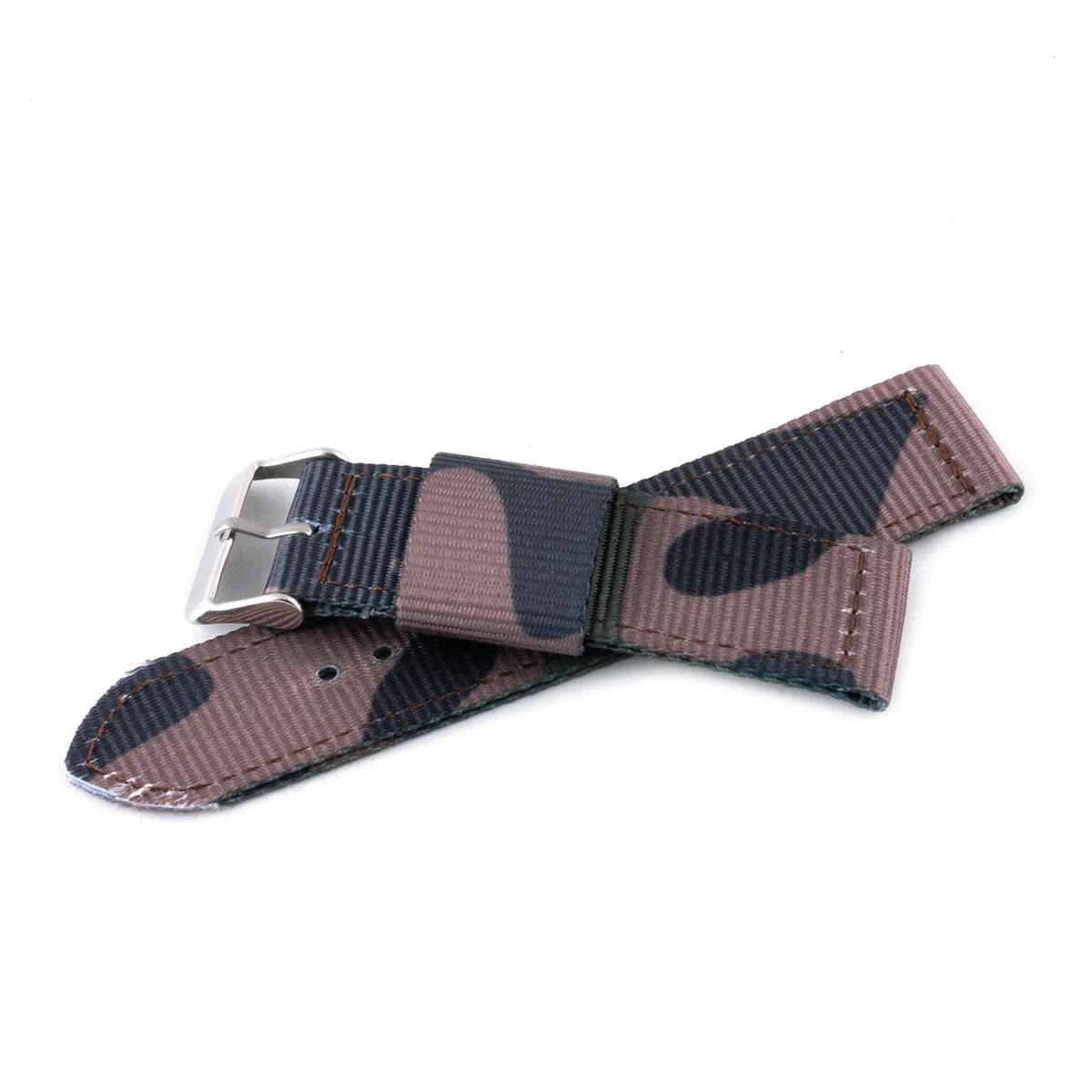 Bracelet de montre 2 brins - Nylon / tissu Camo (marron, marron/vert, gris)