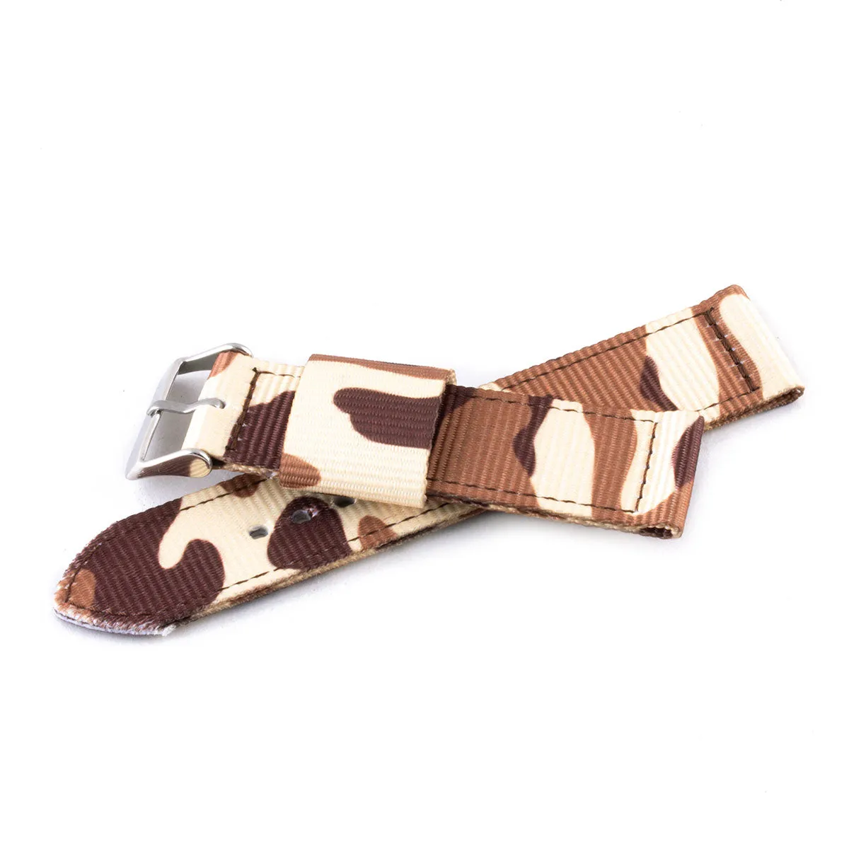 Bracelet de montre 2 brins - Nylon / tissu Camo (marron, marron/vert, gris)
