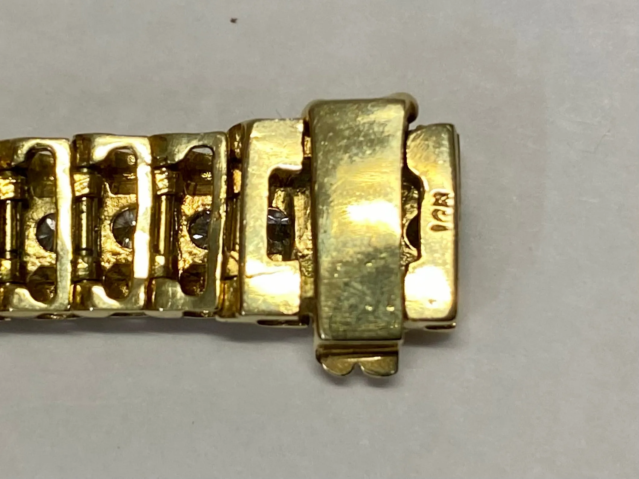 BRACELET Rolex President style Solid Yellow Gold w/55 Diamonds- $15K APR w/ CoA!