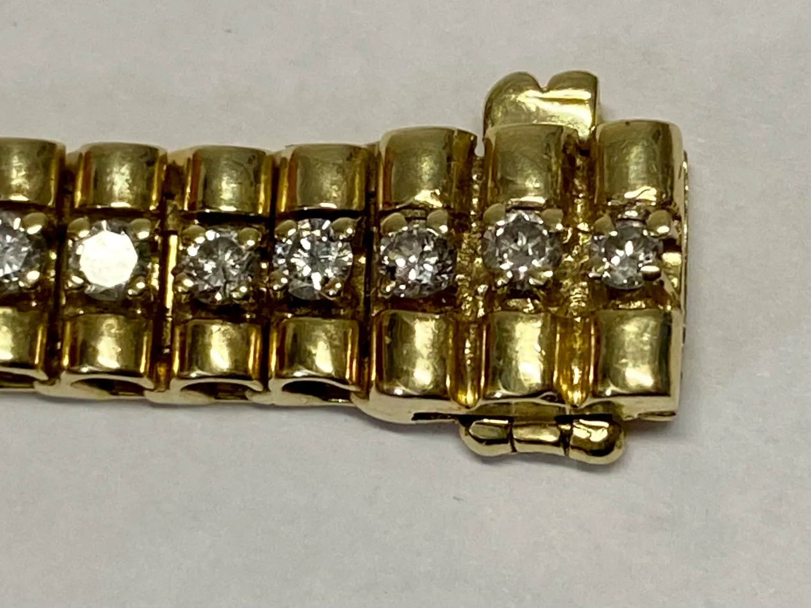 BRACELET Rolex President style Solid Yellow Gold w/55 Diamonds- $15K APR w/ CoA!