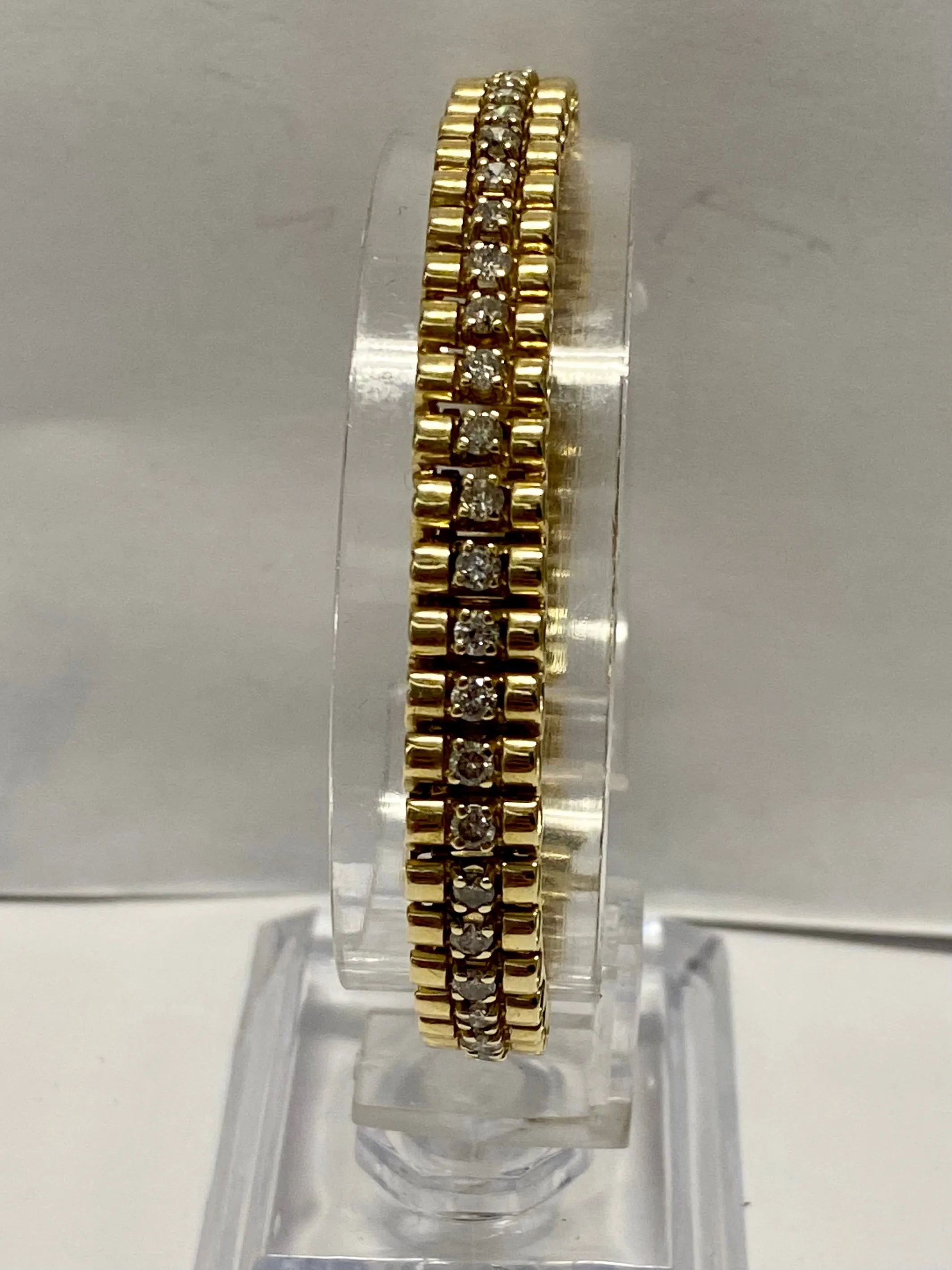 BRACELET Rolex President style Solid Yellow Gold w/55 Diamonds- $15K APR w/ CoA!