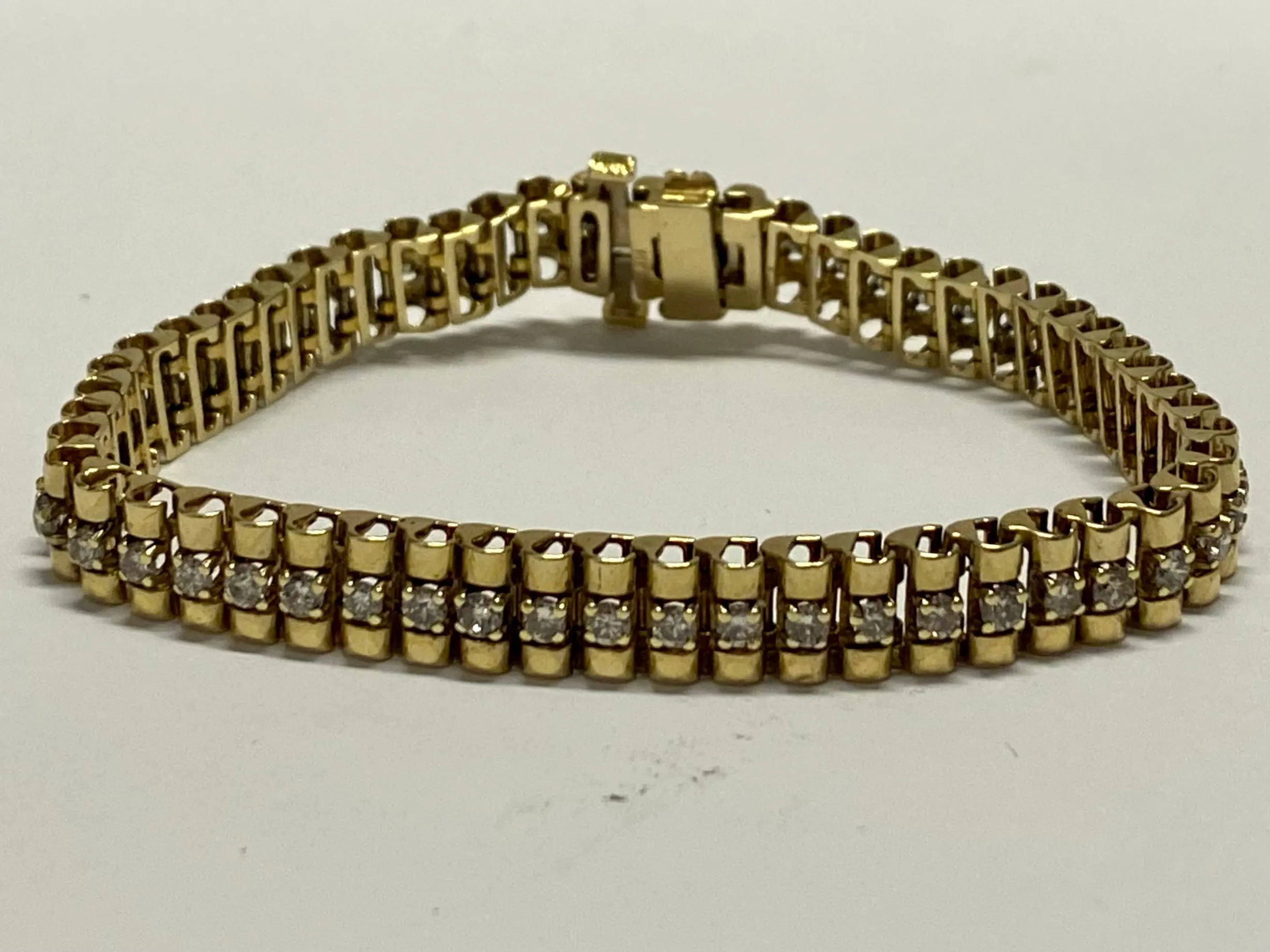 BRACELET Rolex President style Solid Yellow Gold w/55 Diamonds- $15K APR w/ CoA!