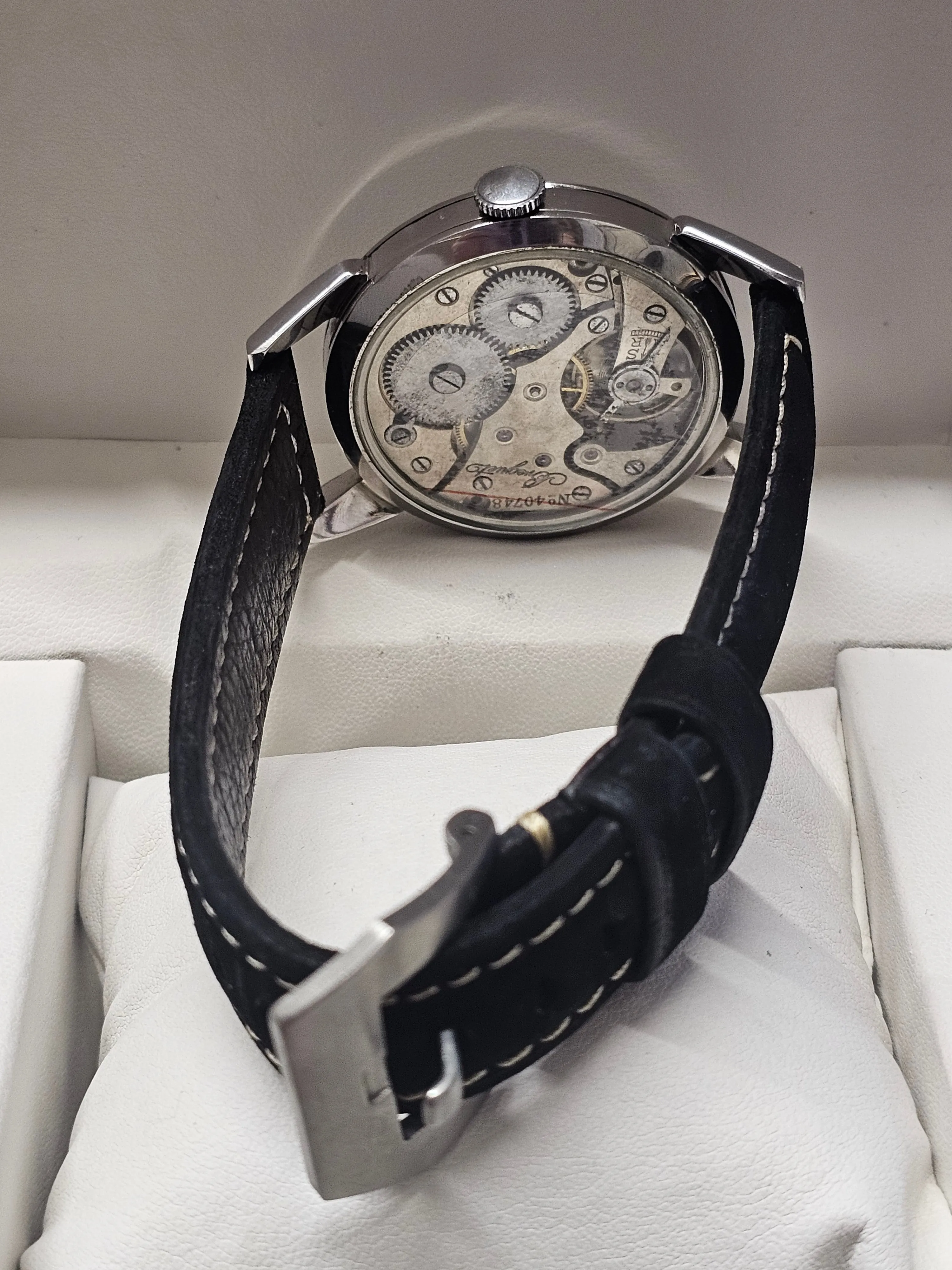 BREGUET Vintage 1920's Steel Unique Skeleton Back Men's Watch - $30K APR w/ COA!