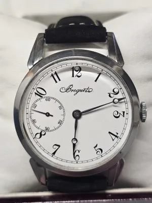 BREGUET Vintage 1920's Steel Unique Skeleton Back Men's Watch - $30K APR w/ COA!