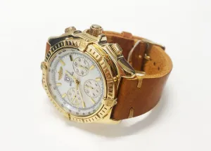 BREITLING Jumbo Crosswind Chronograph XL 18K Yellow Gold Men's Watch - $35K Appraisal Value w/ CoA!