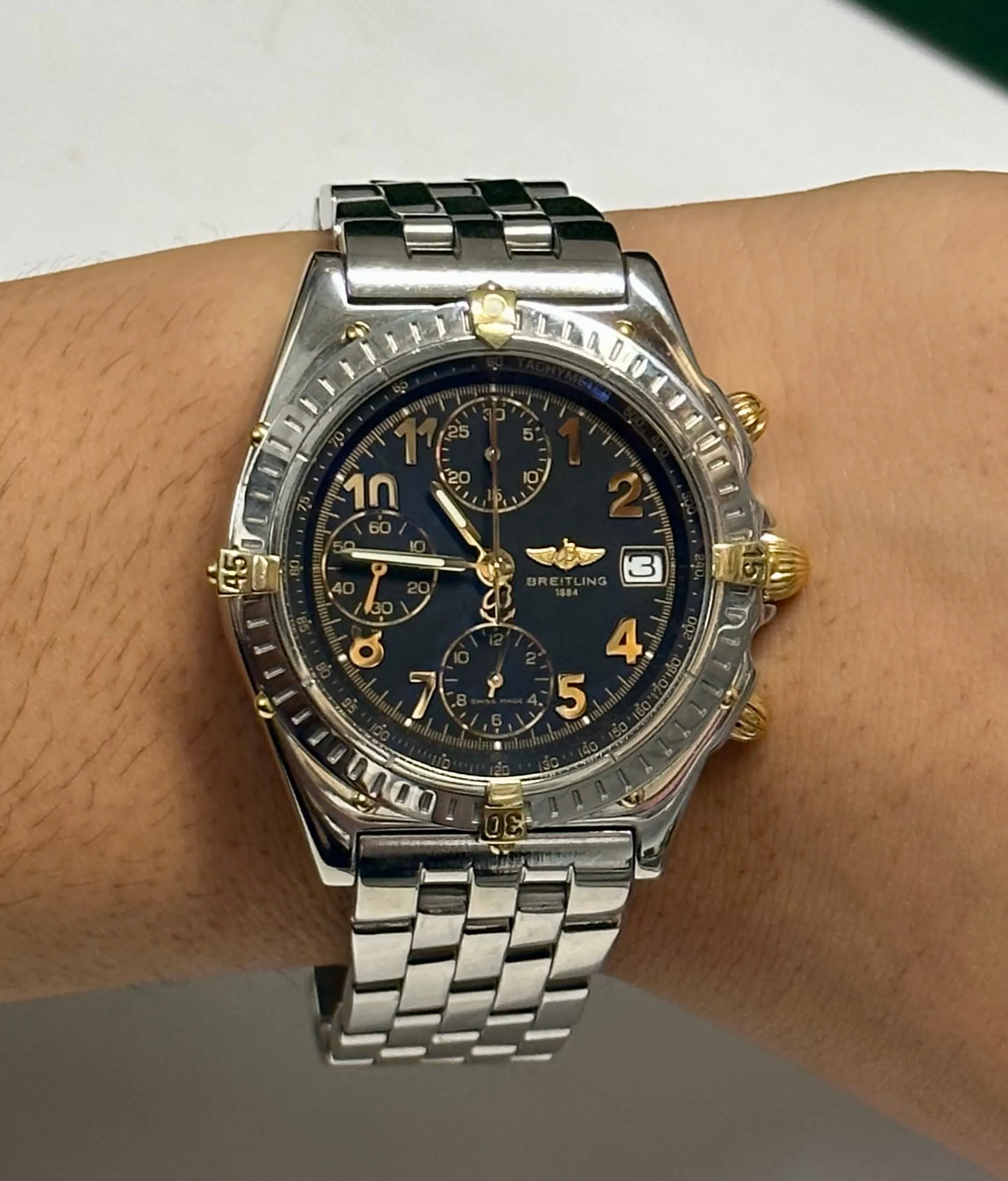 BREITLING Men's Wristwatch Automatic Stainless Steel W/ Gold - $13K APR w/ COA!!