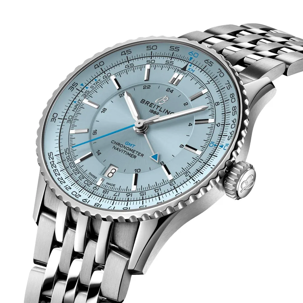 Breitling Navitimer GMT 41mm Ice Blue Dial Automatic Gents Watch A32310171C1A1