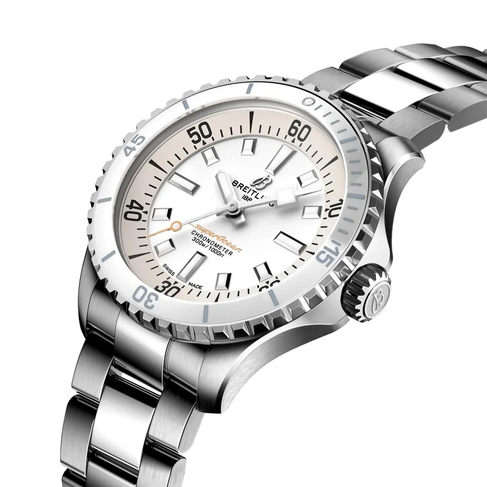 Breitling Superocean 36mm White Dial Automatic Ladies Watch A17377211A1A1