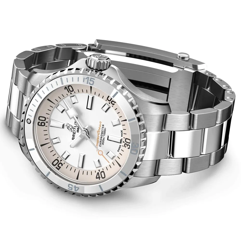 Breitling Superocean 36mm White Dial Automatic Ladies Watch A17377211A1A1