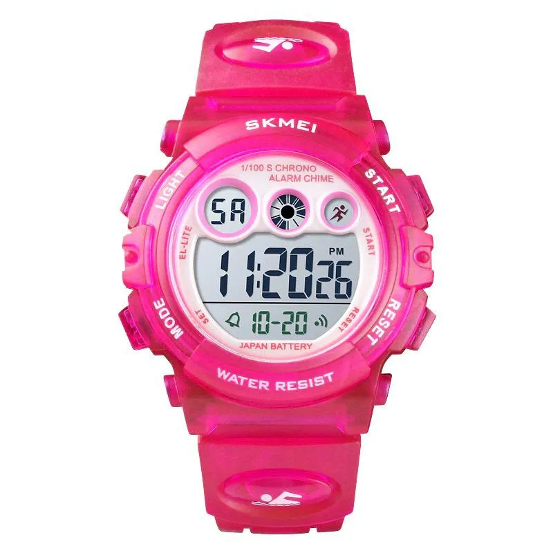 Bright Colored Digital Display Watch with LED Backlight For Kids