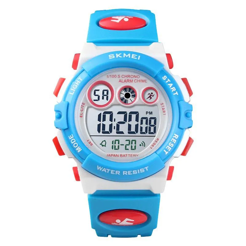 Bright Colored Digital Display Watch with LED Backlight For Kids