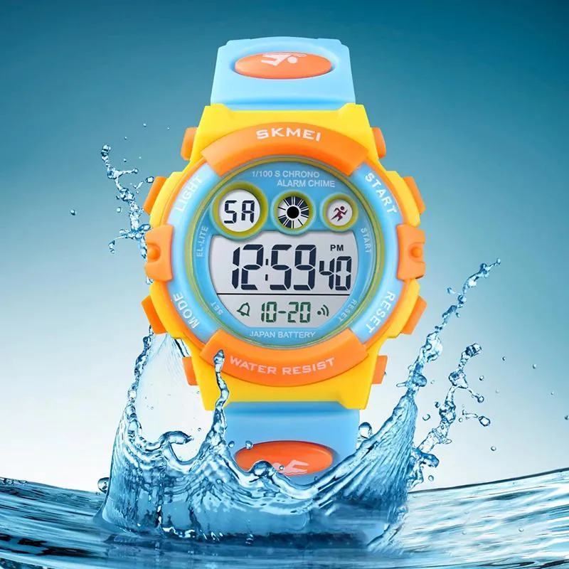 Bright Colored Digital Display Watch with LED Backlight For Kids