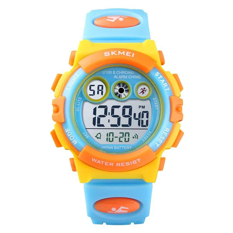 Bright Colored Digital Display Watch with LED Backlight For Kids