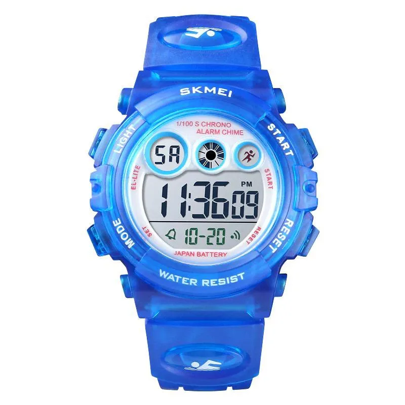 Bright Colored Digital Display Watch with LED Backlight For Kids