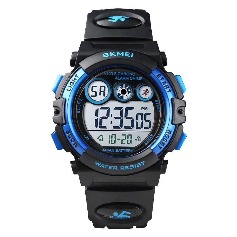 Bright Colored Digital Display Watch with LED Backlight For Kids