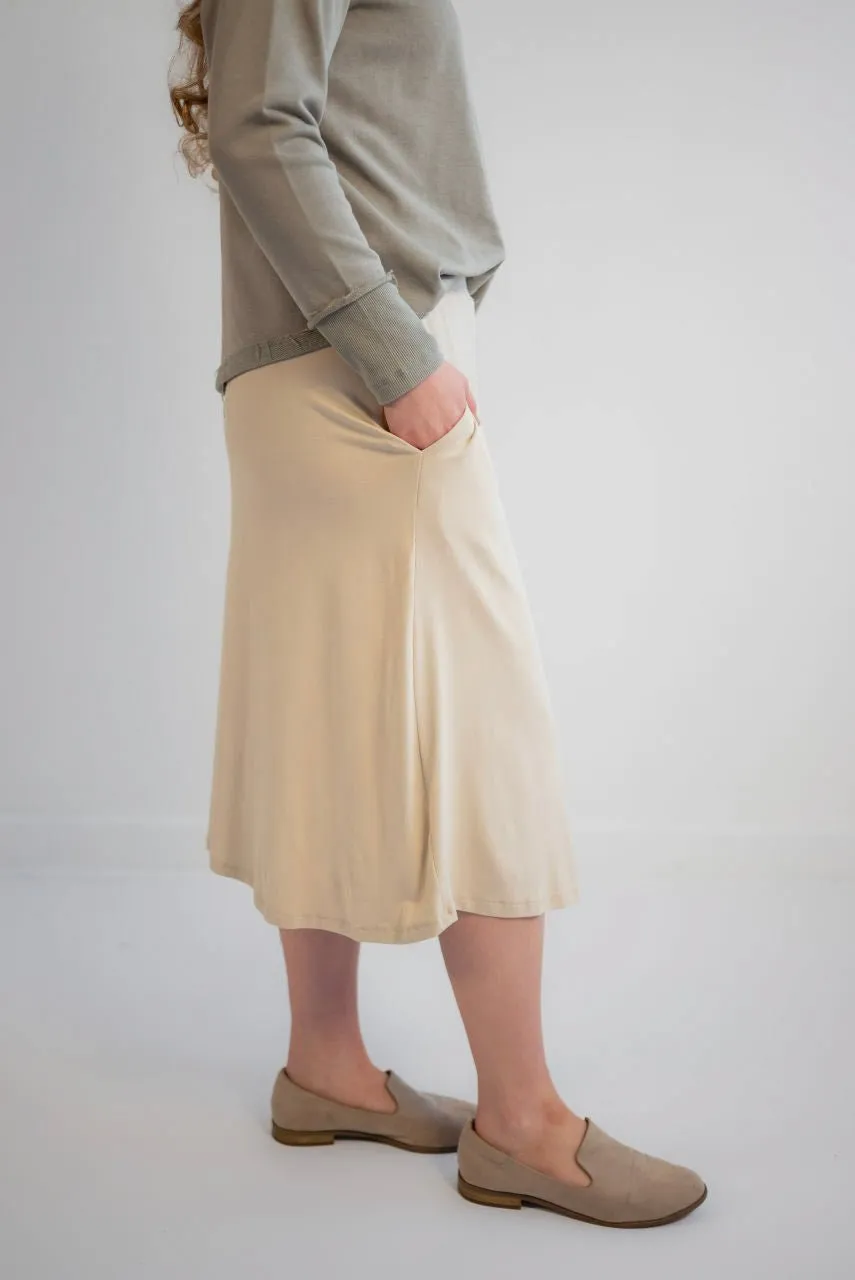 Brighton Knit Midi Skirt in Toasted Marshmallow - FINAL SALE
