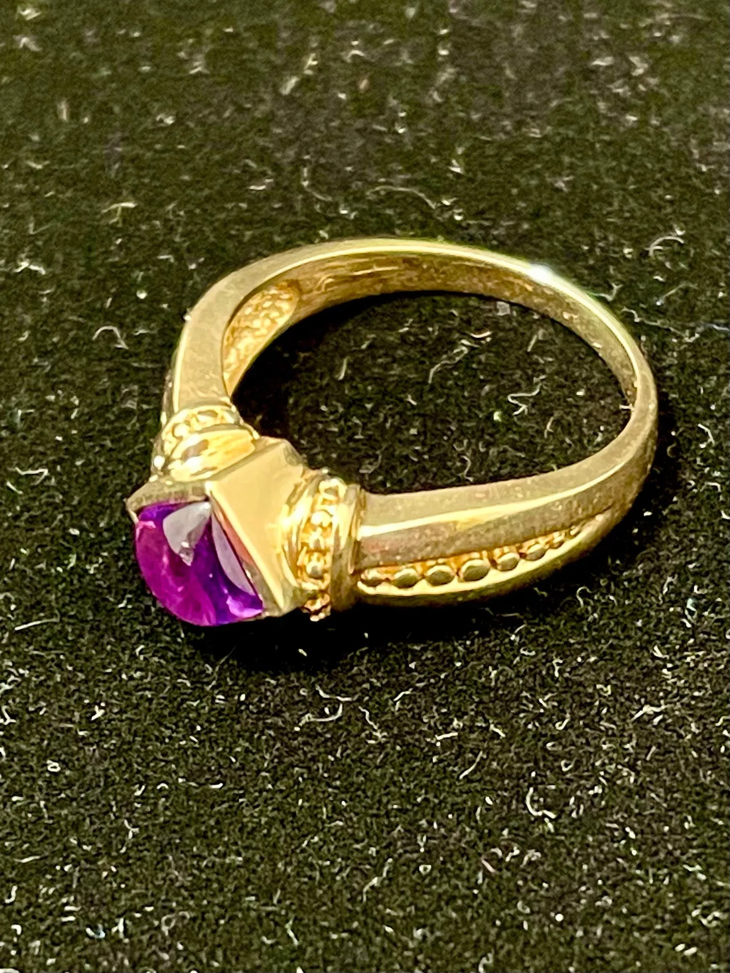 Bulgari style SYG with Square Cabochon Amethyst Ring - $6K Appraisal value w/CoA!