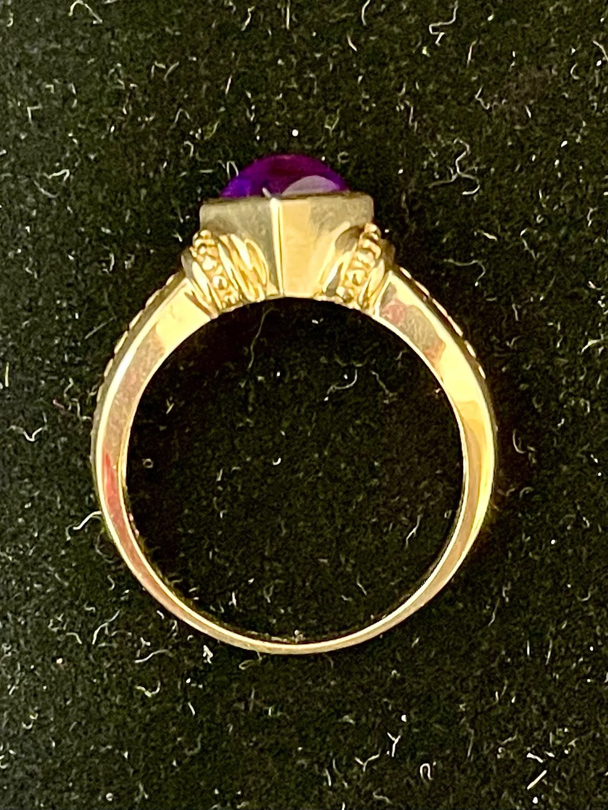 Bulgari style SYG with Square Cabochon Amethyst Ring - $6K Appraisal value w/CoA!