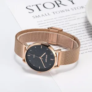 Bullion Gold Seamless Dial Watch - Rose Gold and Black