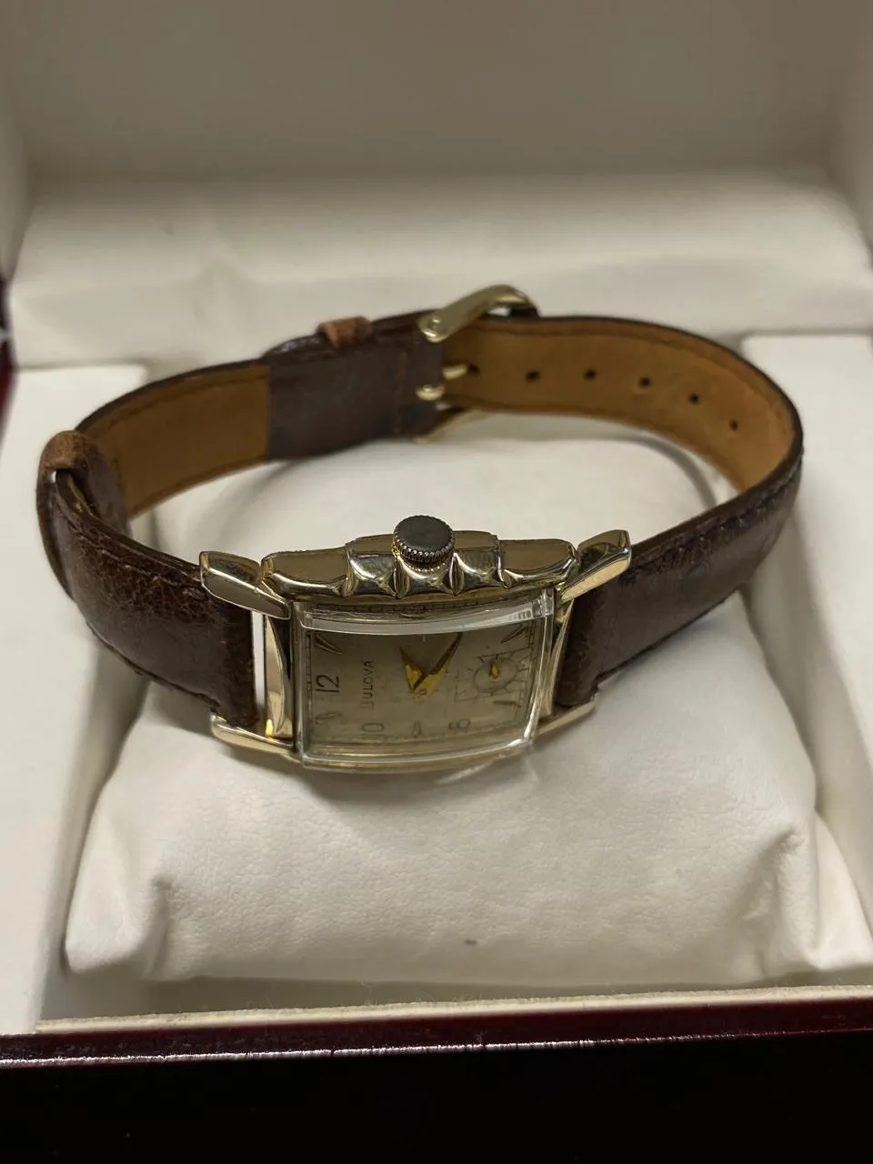 BULOVA 1940s Unique Rectangular Case Design Silver Oyster Dial - $7K APR w/ COA!