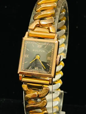 BULOVA 1950'S VINTAGE BEAUTIFUL LADIES SOLID YELLOW GOLD WATCH - $6K APR w/ COA!