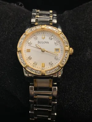 BULOVA Beautiful Ladies Stainless Steel Wristwatch w/ 24 Diamonds! - $2K APR Value w/ CoA! ✓