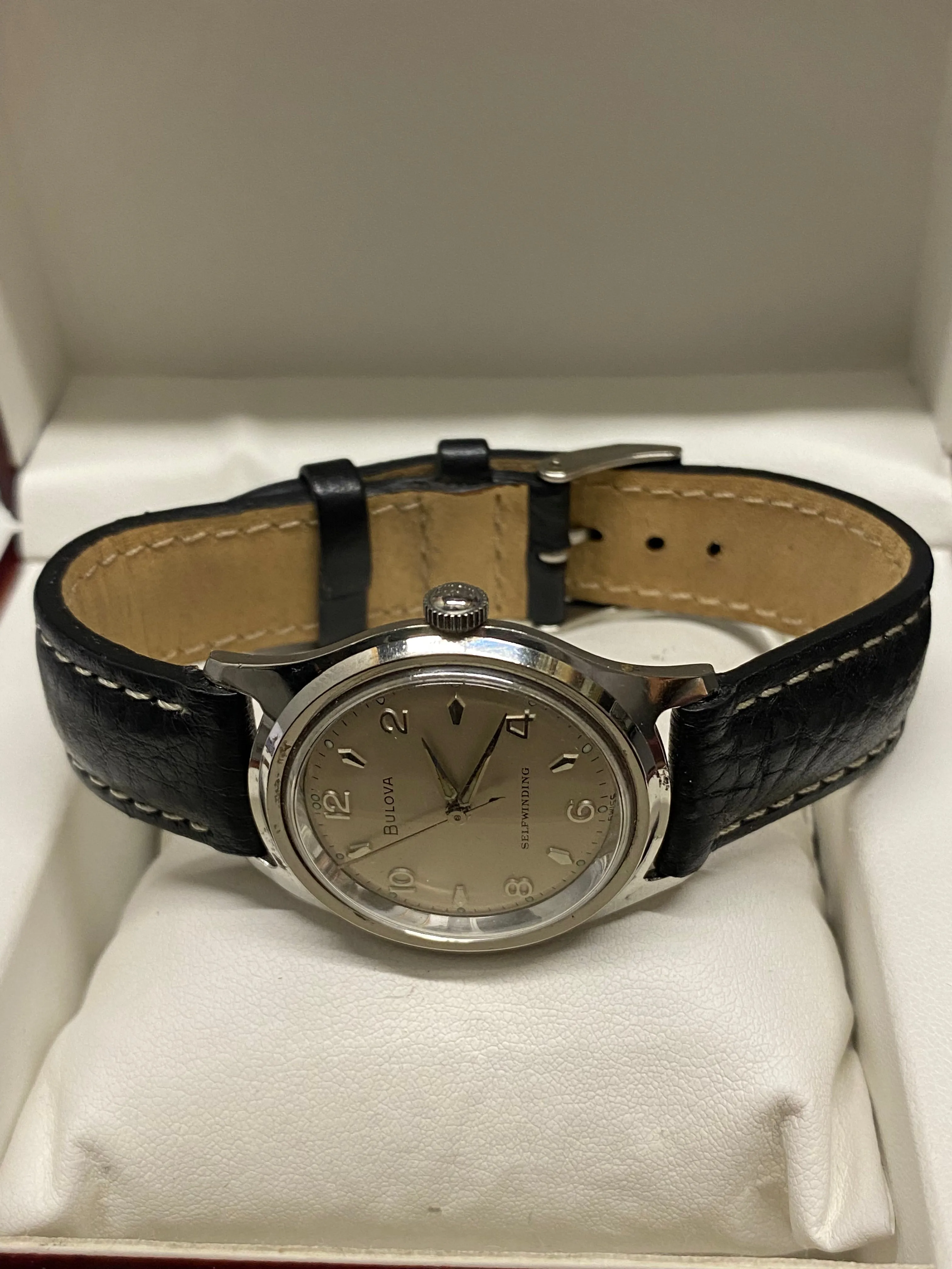 BULOVA Rare Vintage 1950's SS Men's Wristwatch Beautiful Design - $5K APR w/ COA