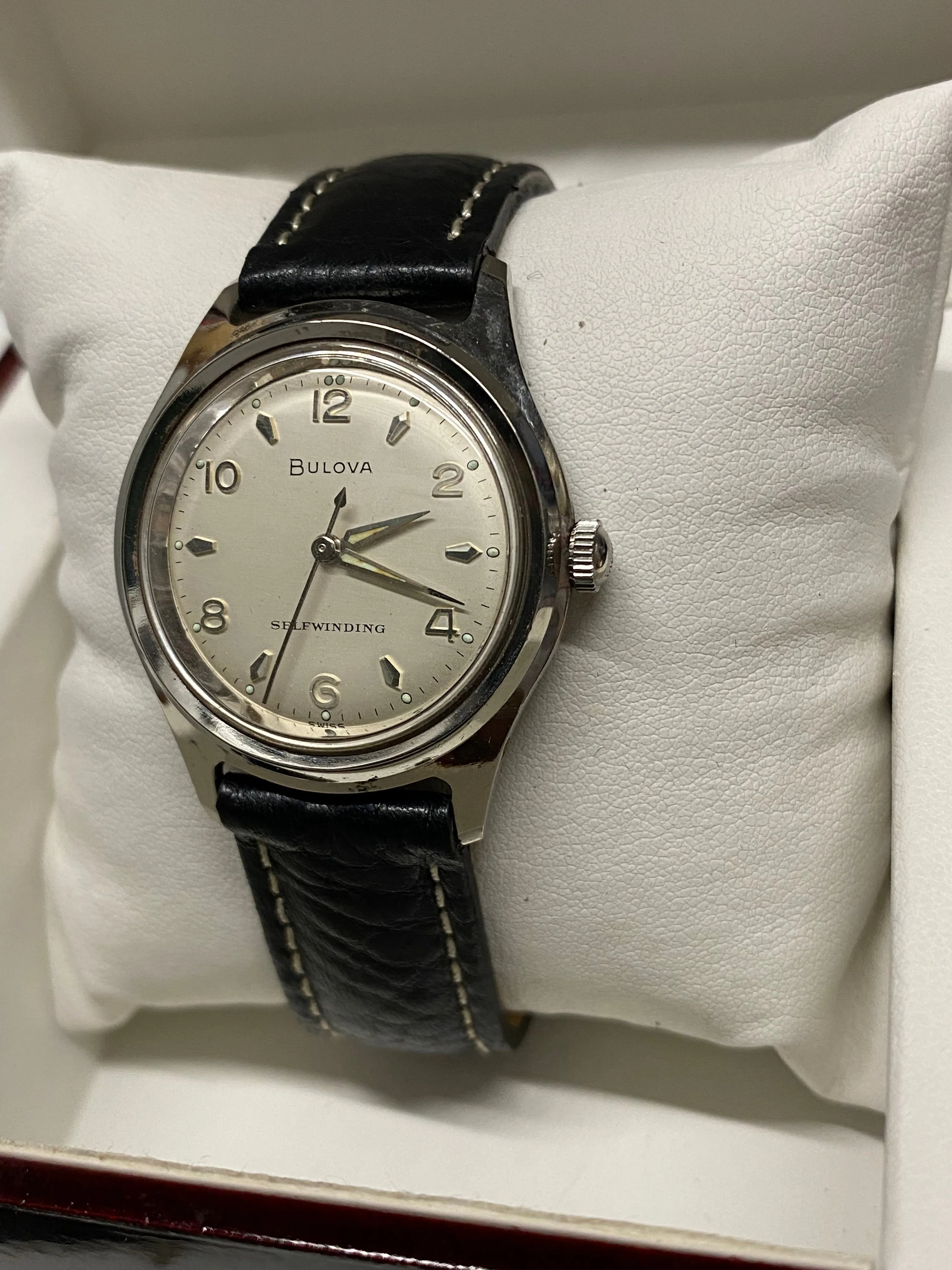 BULOVA Rare Vintage 1950's SS Men's Wristwatch Beautiful Design - $5K APR w/ COA