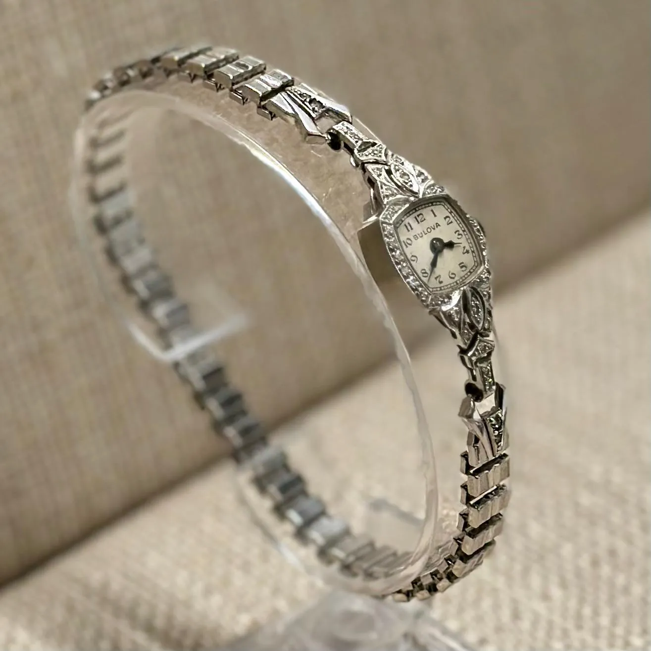 Bulova Solid Gold Vintage Ladies Watch w/ 40 Diamond Bezel - $10K APR w/ COA!!!