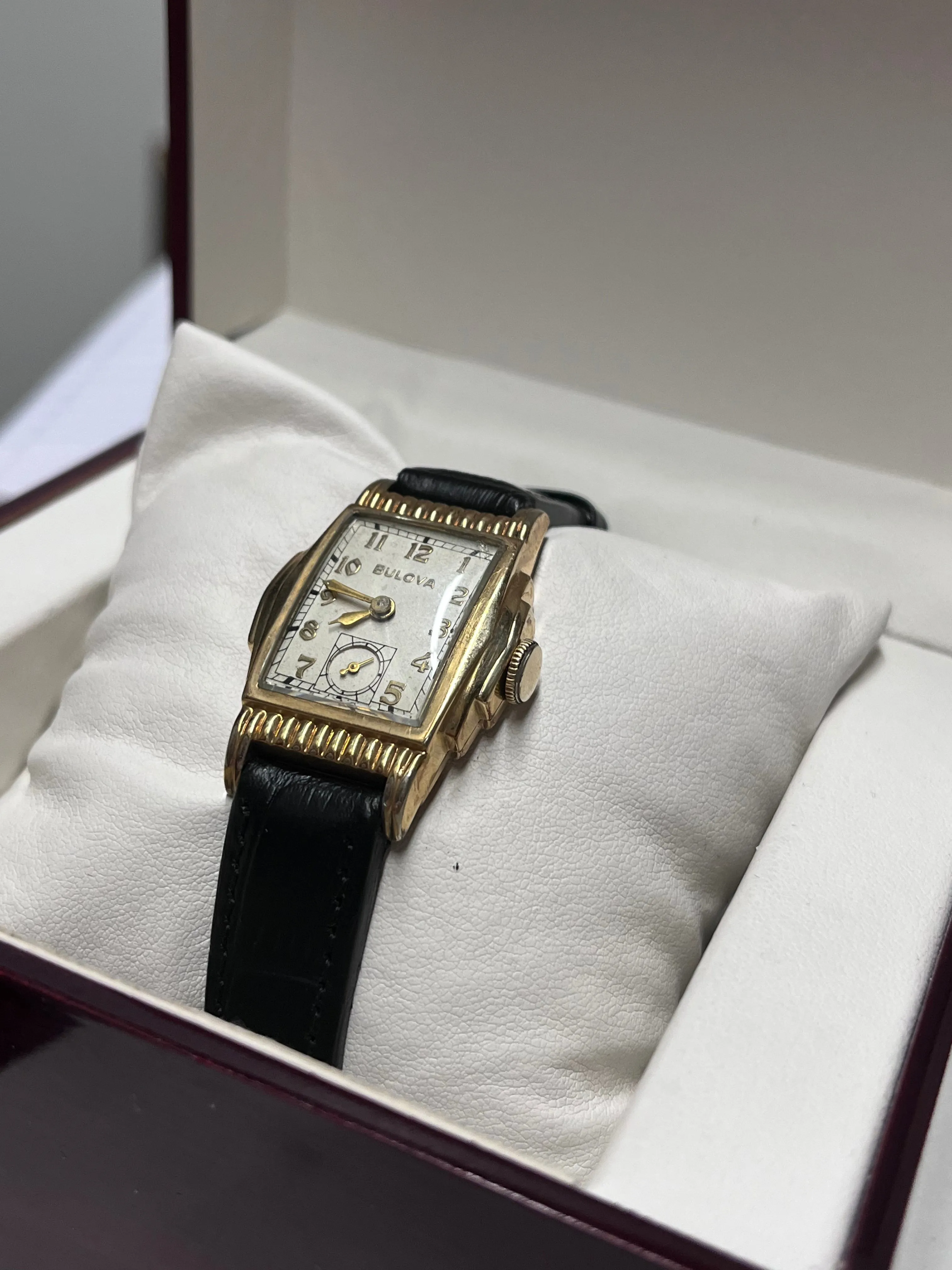 BULOVA Vintage 1940's 10K RGP Men's Wristwatch Art Deco Design - $7K APR w/ COA!