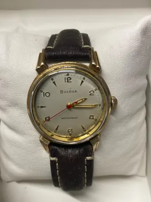 BULOVA Vintage 1940's 10K RGP Wristwatch Unique Military Design - $5K APR w/COA!