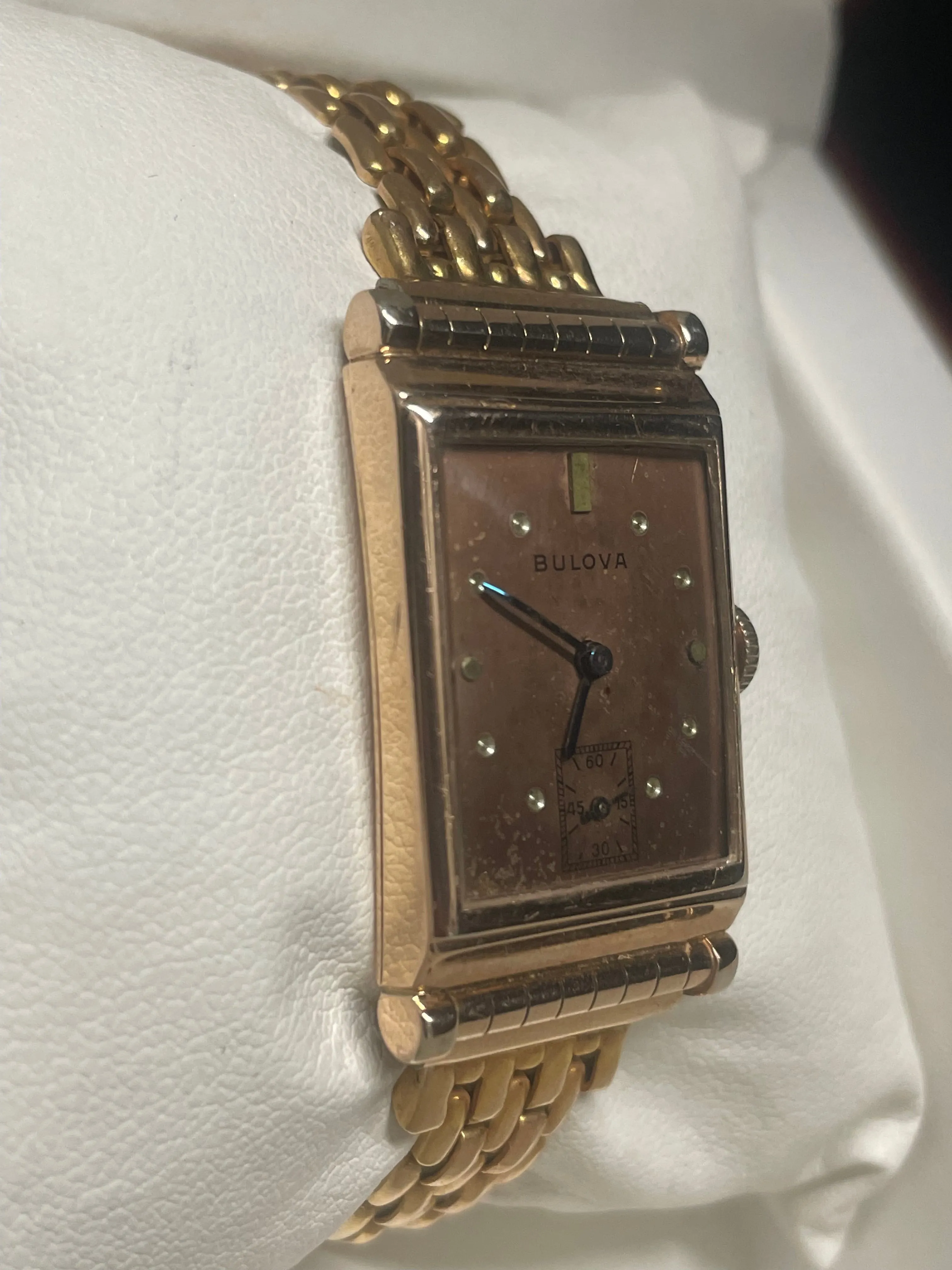 Bulova Vintage 1940s 14K Rose Gold Tank Watch, Rare & Elegant - $6K APR w/ COA!