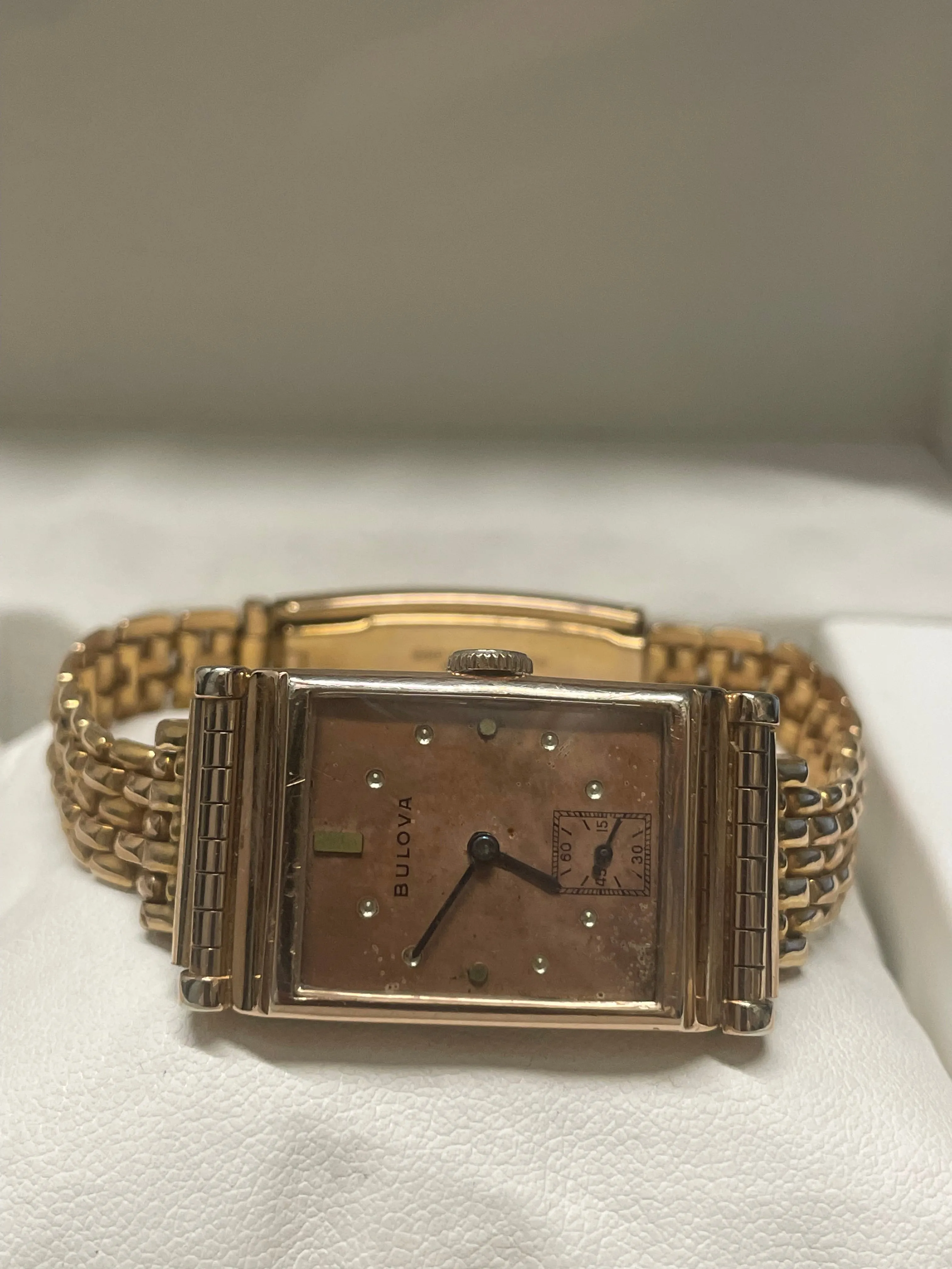 Bulova Vintage 1940s 14K Rose Gold Tank Watch, Rare & Elegant - $6K APR w/ COA!