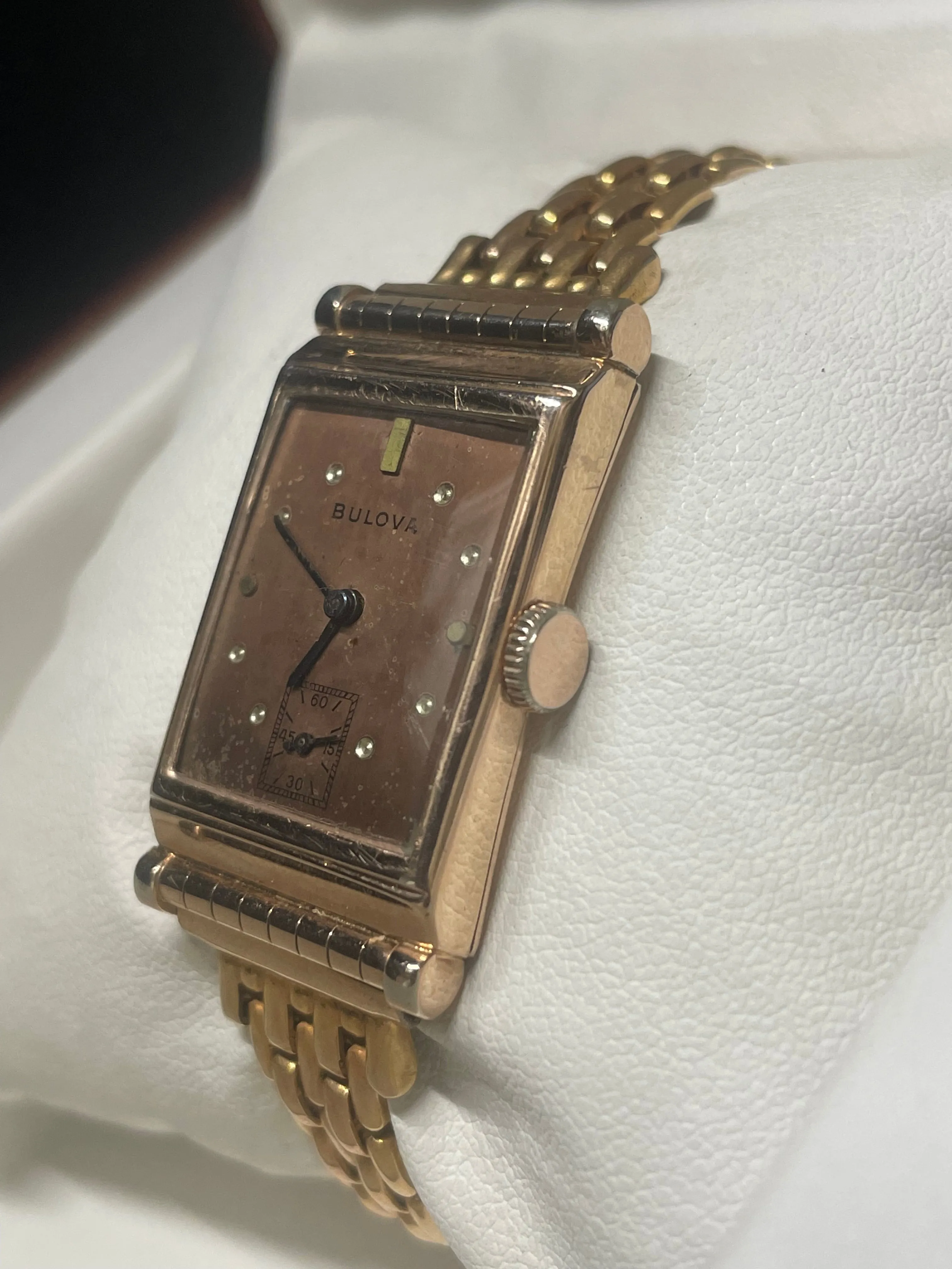 Bulova Vintage 1940s 14K Rose Gold Tank Watch, Rare & Elegant - $6K APR w/ COA!