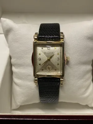 BULOVA Vintage 1940's Men's Wristwatch Unique Elegant Design - $5K APR w/COA!
