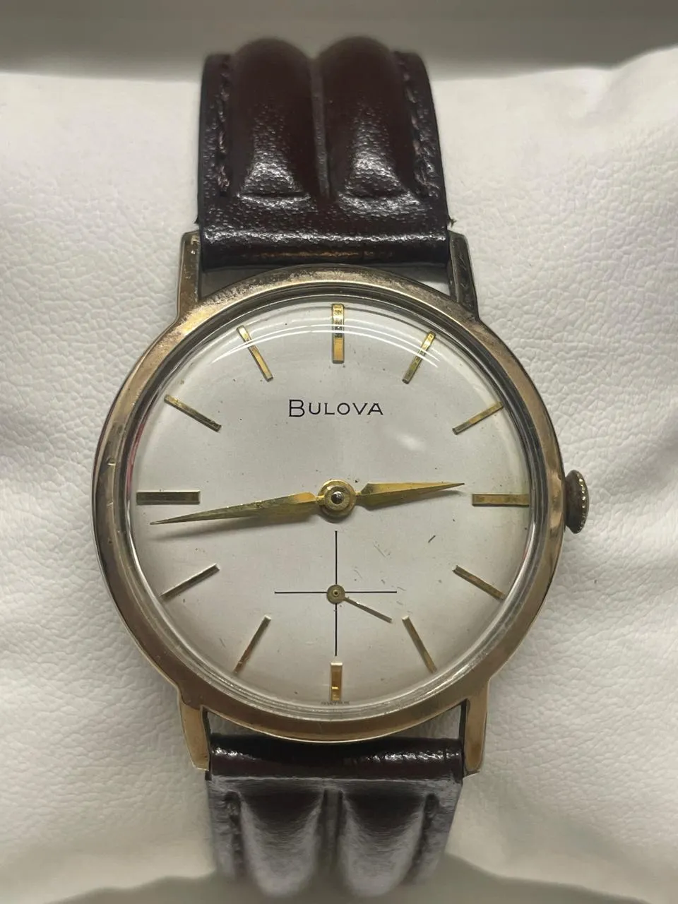 Bulova Vintage 1950s 10K Rolled Gold Plate Watch, Brown Strap - $5K APR w/ COA!!