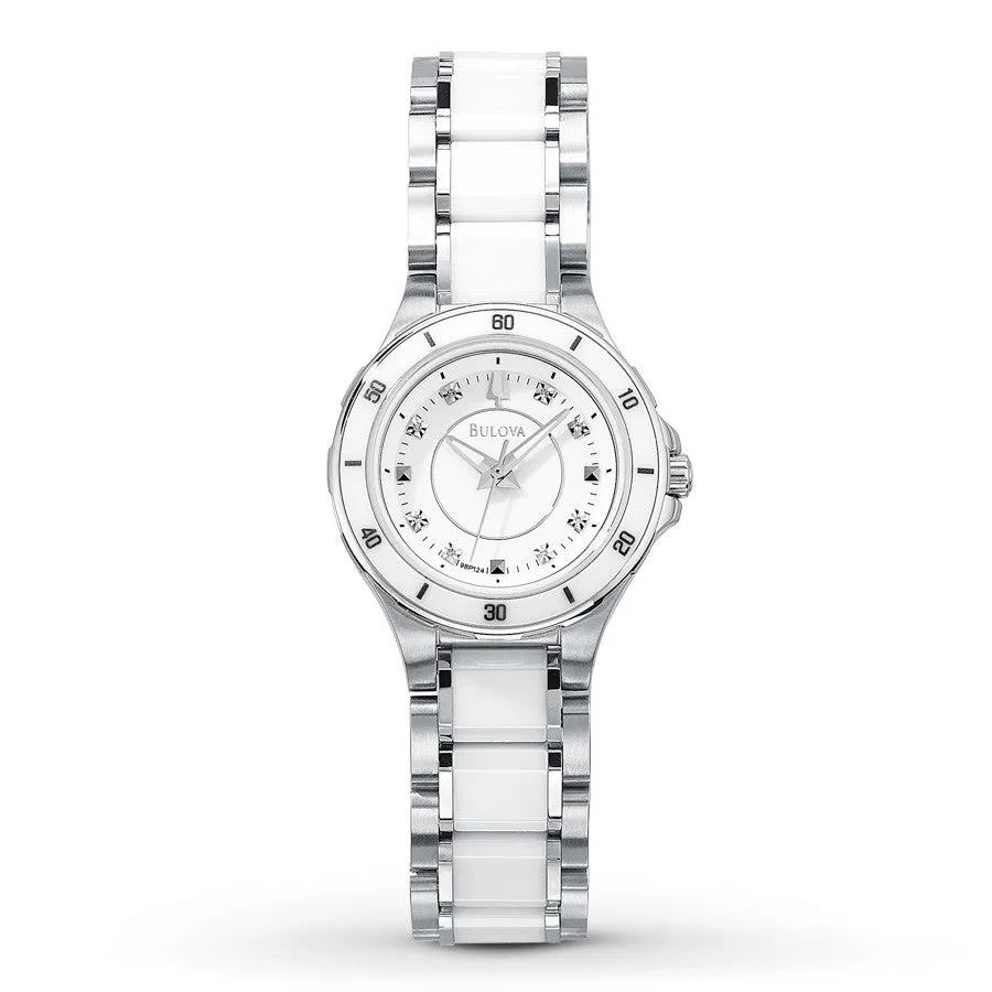 Bulova Women's 98P124 Substantial Ceramic & Stainless Steel Watch