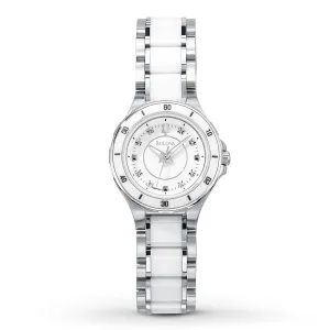 Bulova Women's 98P124 Substantial Ceramic & Stainless Steel Watch