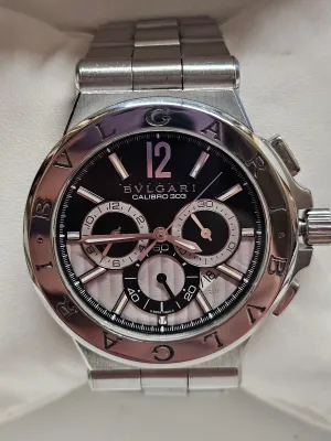 BVLGARI Calibro 303, Chronograph, SS, Brand New Men's Watch - $16K APR w/ COA!!!