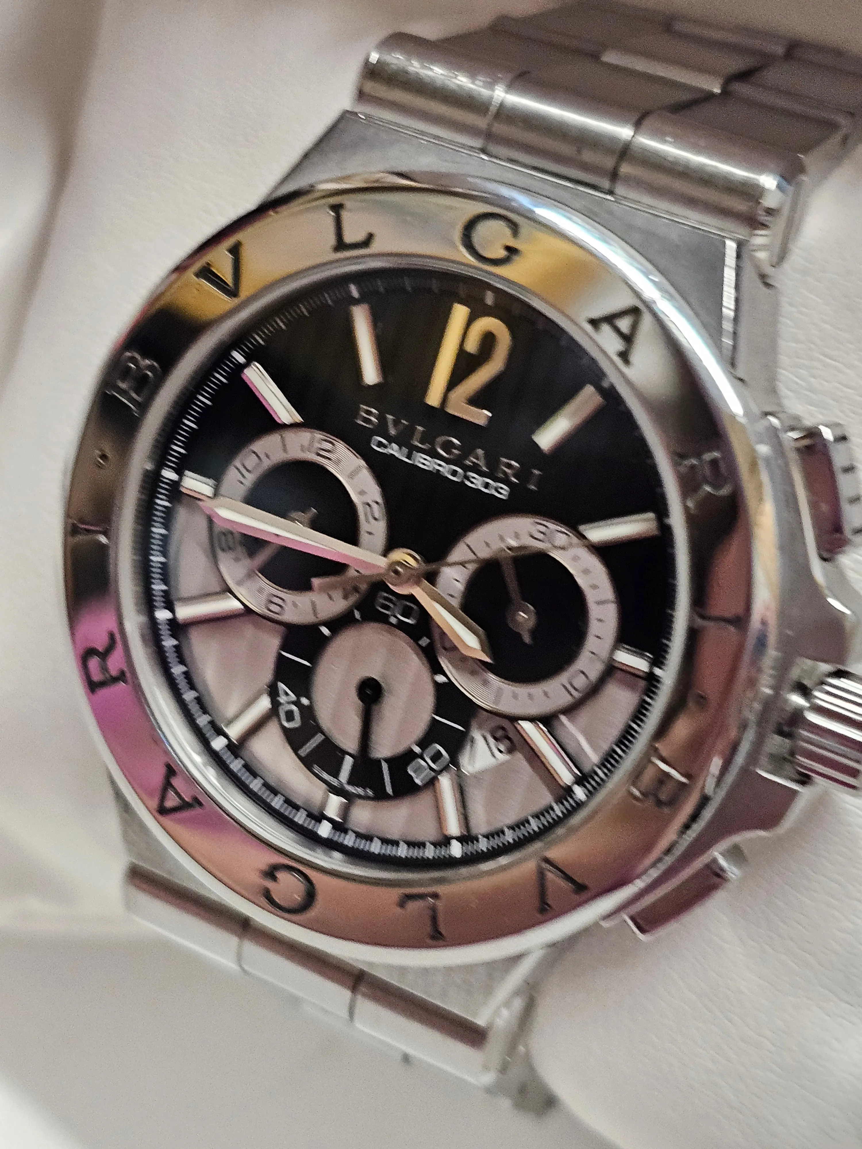 BVLGARI Calibro 303, Chronograph, SS, Brand New Men's Watch - $16K APR w/ COA!!!