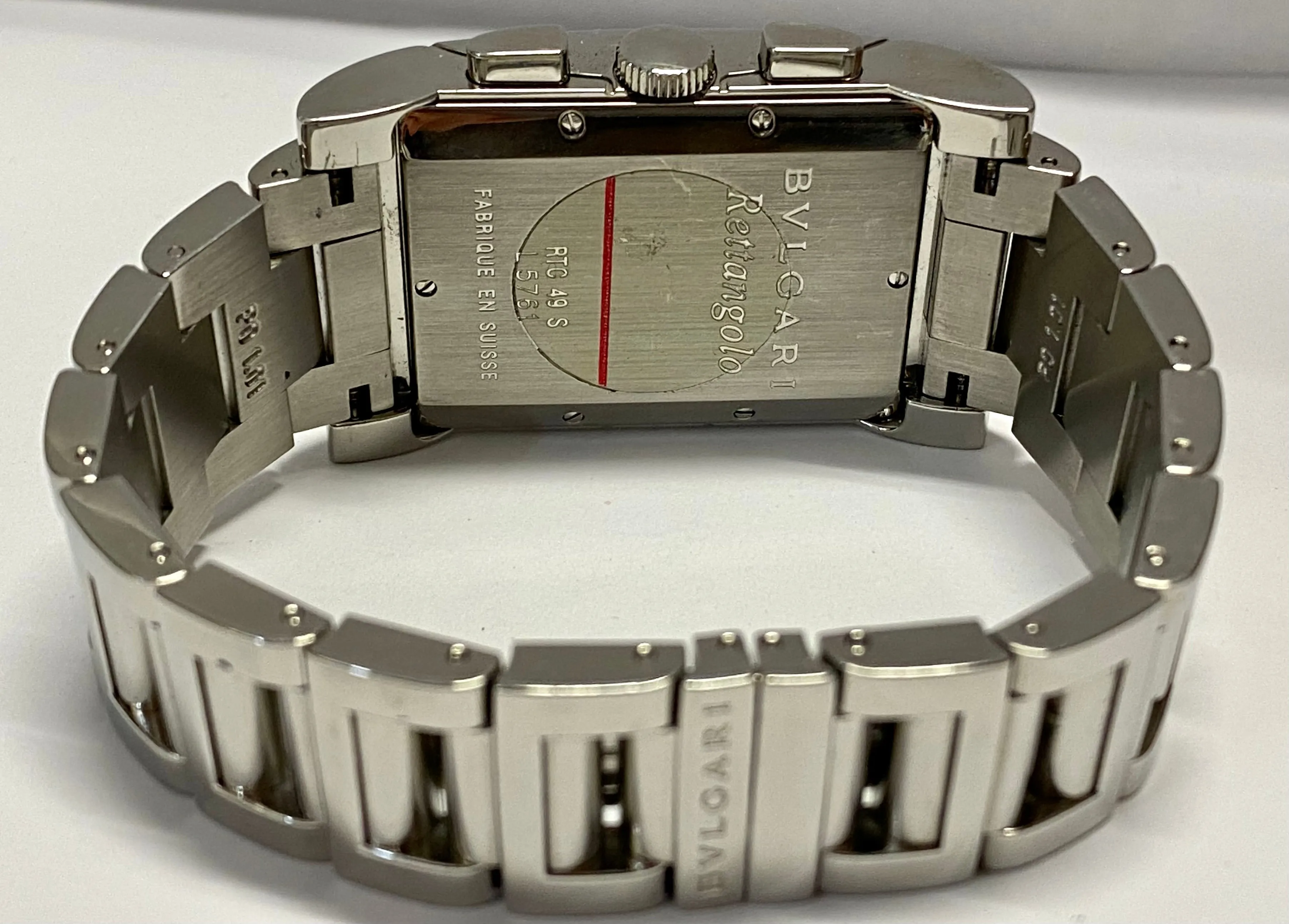 BVLGARI Rettangolo Chronograph Date SS Large Case Men's Watch - $8K APR w/ COA!!