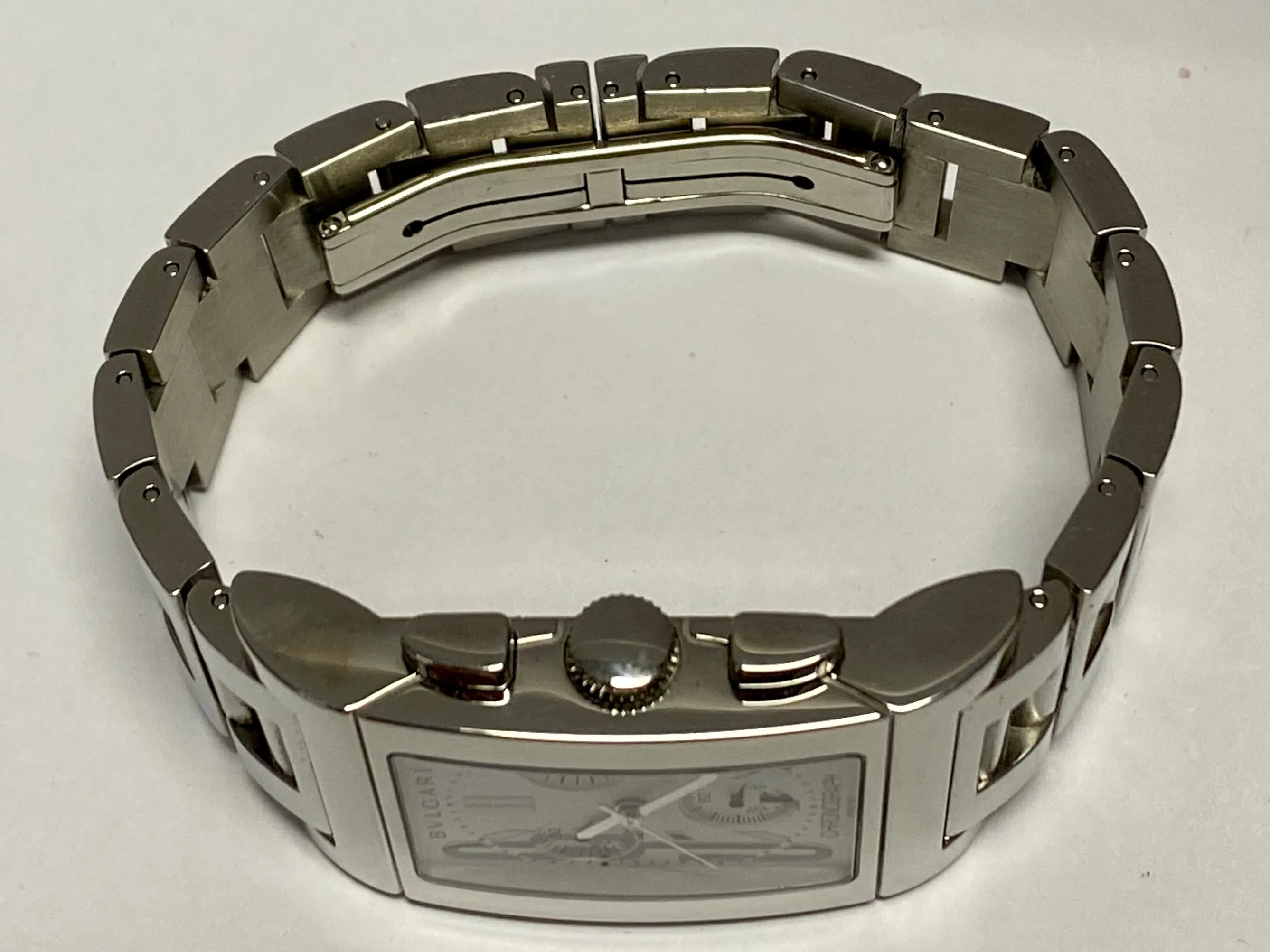 BVLGARI Rettangolo Chronograph Date SS Large Case Men's Watch - $8K APR w/ COA!!