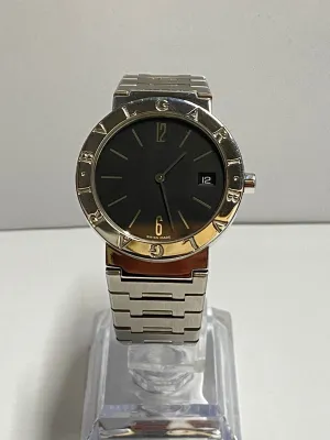 Bvlgari SS Very Rare & Unique Black Dial Like New Unisex Watch - $6K APR w/ COA!