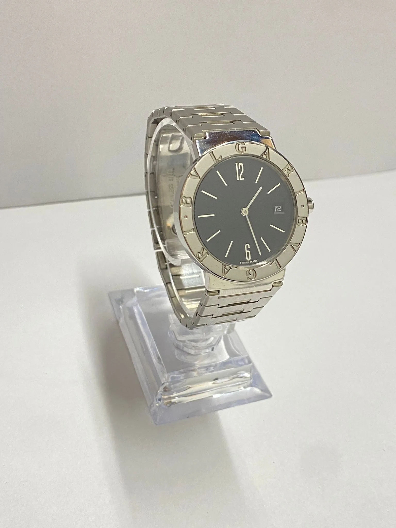 Bvlgari SS Very Rare & Unique Black Dial Like New Unisex Watch - $6K APR w/ COA!