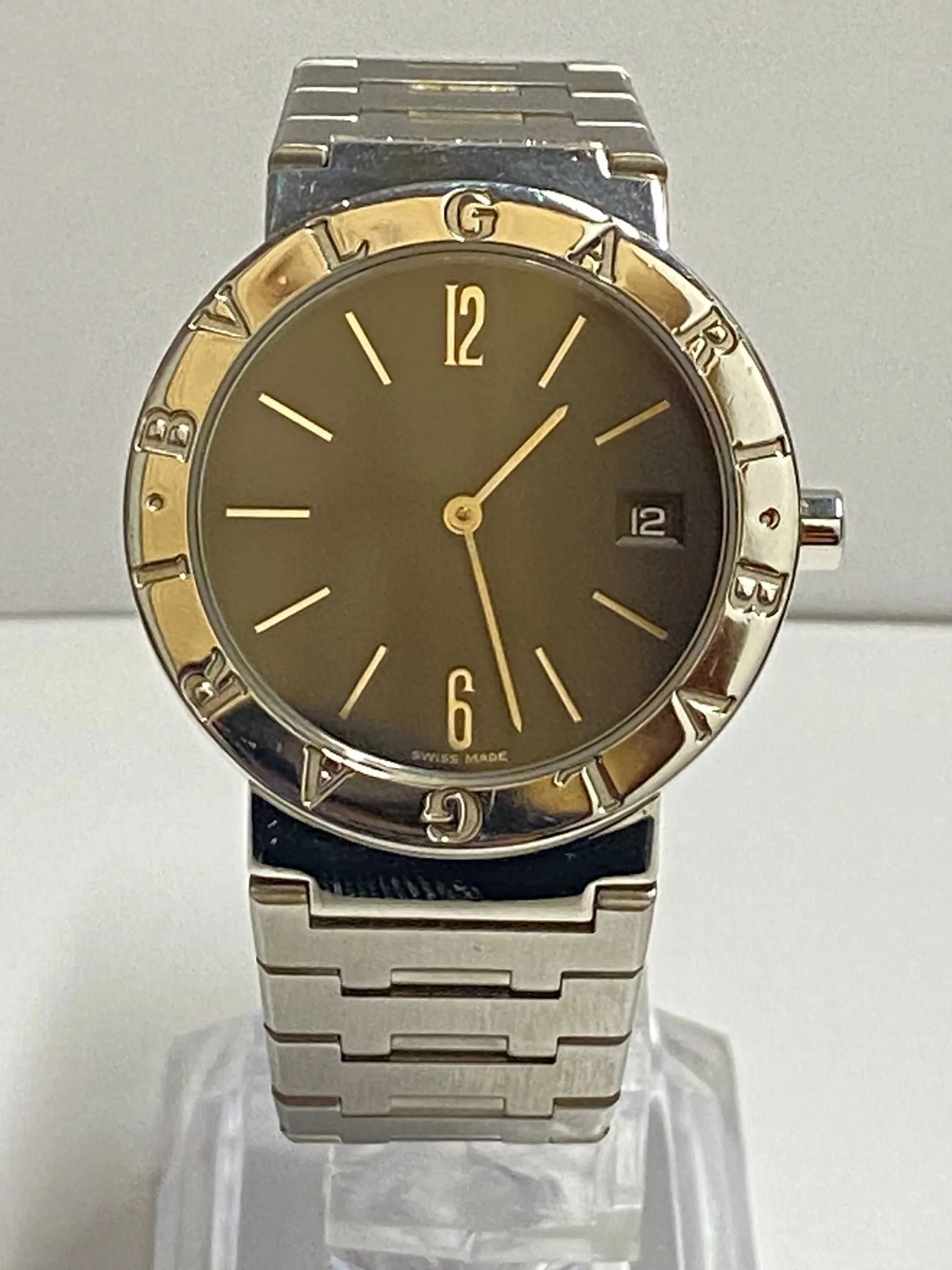 Bvlgari SS Very Rare & Unique Black Dial Like New Unisex Watch - $6K APR w/ COA!