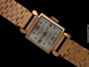 c. 1955 Patek Philippe Vintage Ladies Watch with Patek Bracelet - 18K Rose Gold