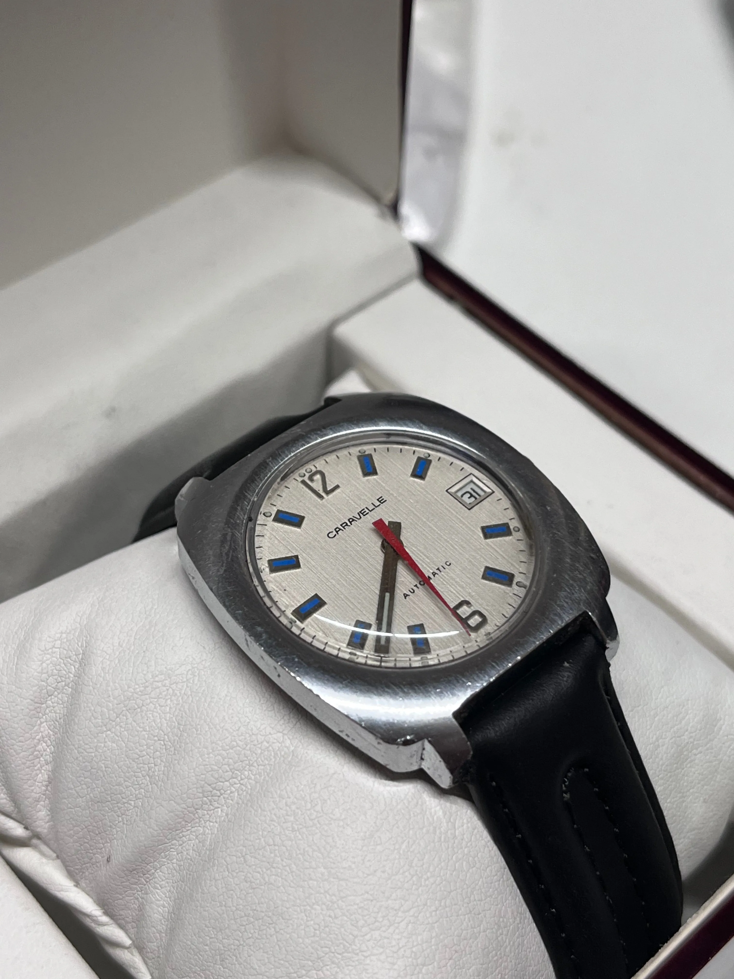 CARAVELLE Rare Art-Deco SS Men's Wristwatch Beautiful Design - $6K APR w/ COA!!!