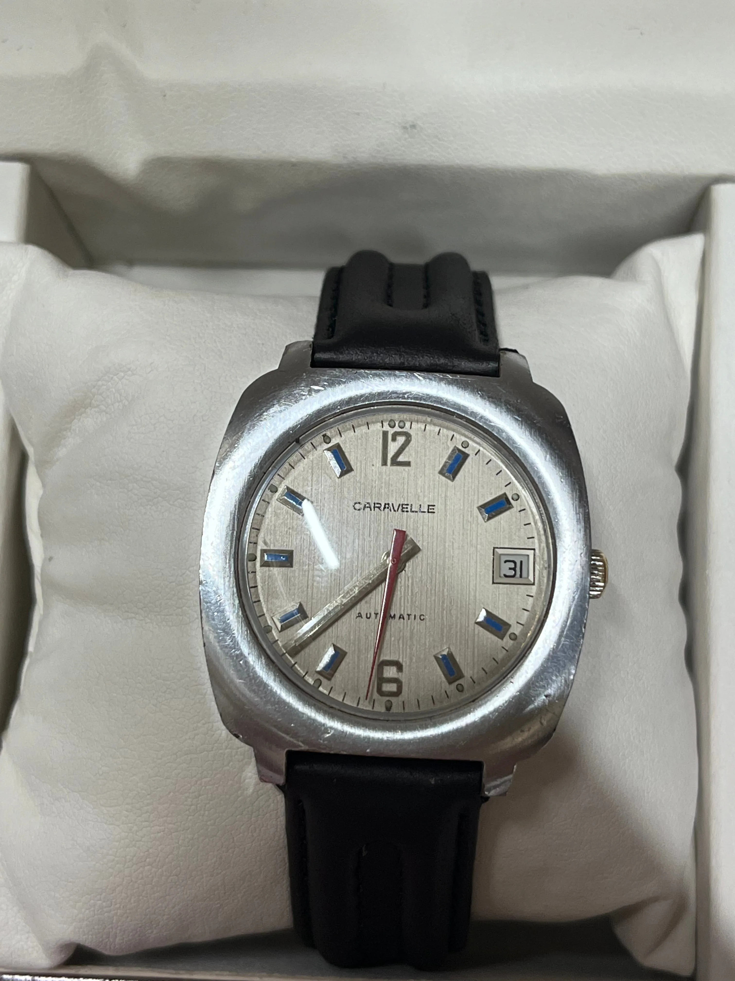 CARAVELLE Rare Art-Deco SS Men's Wristwatch Beautiful Design - $6K APR w/ COA!!!