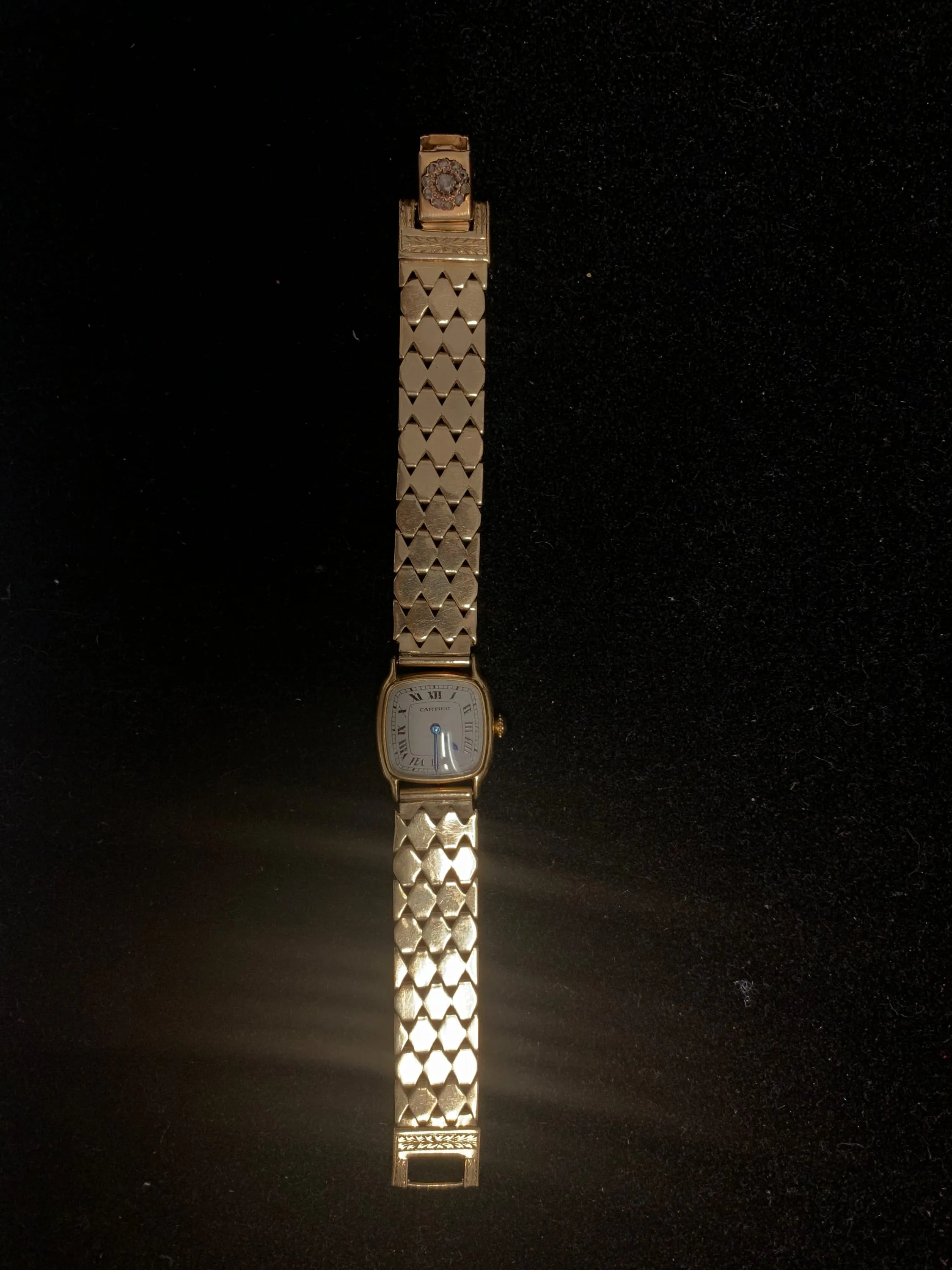 CARTIER 18K Yellow Gold Vintage c. 1940s Watch w/ Vintage Art Deco Dmnd Bracelet - $50K APR Value w/ CoA!